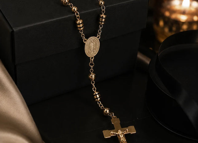 Rosario Divina Protección- Oro 18k lamina