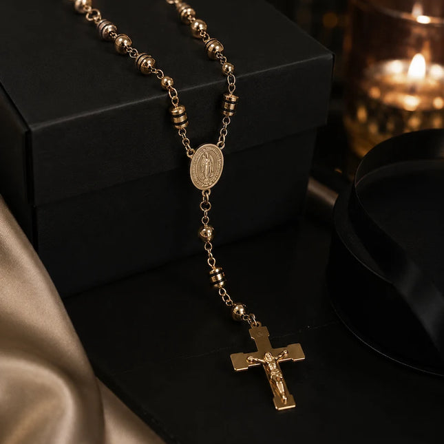 Rosario Divina Protección- Oro 18k lamina